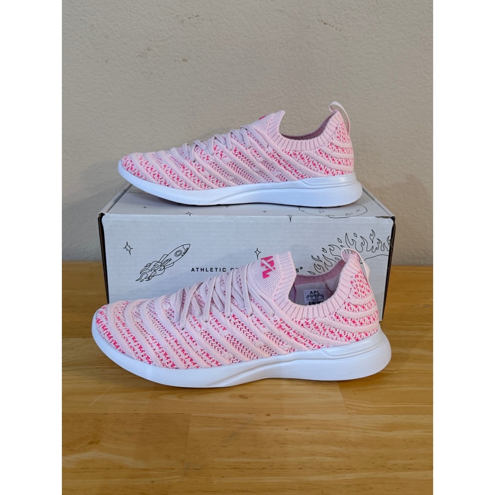 New APL Techloom Wave Kids Unisex Shoes Bleached Pink/White 4 Youth Slip On